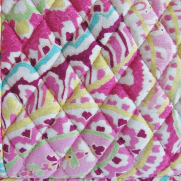 Vera Bradley Capri Melon Small Shoulder Bag Pink Paisley Quilted Tote Vintage - Picture 6 of 10